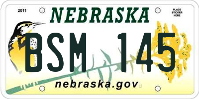 NE license plate BSM145