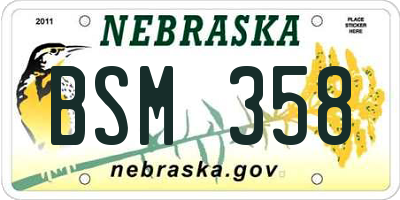 NE license plate BSM358