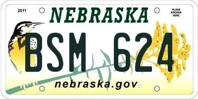NE license plate BSM624