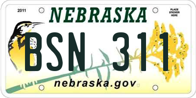 NE license plate BSN311