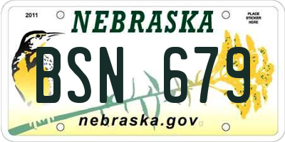 NE license plate BSN679
