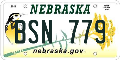 NE license plate BSN779