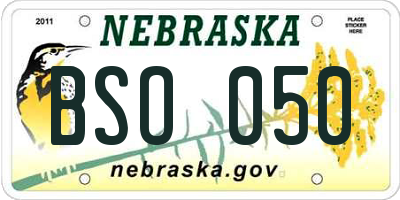 NE license plate BSO050