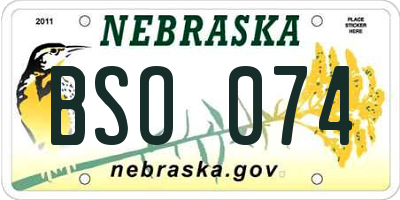 NE license plate BSO074