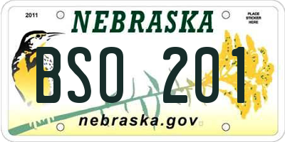 NE license plate BSO201
