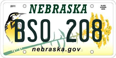NE license plate BSO208