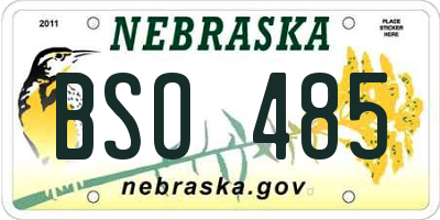 NE license plate BSO485