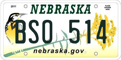 NE license plate BSO514