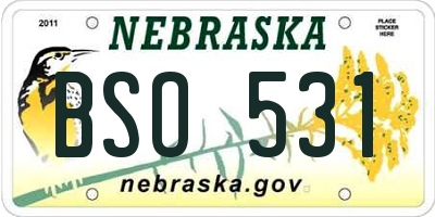 NE license plate BSO531