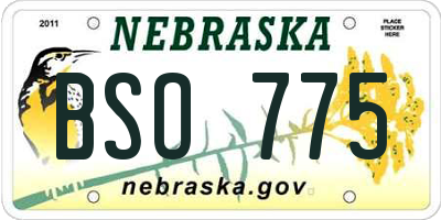 NE license plate BSO775