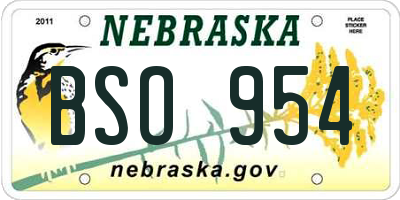 NE license plate BSO954