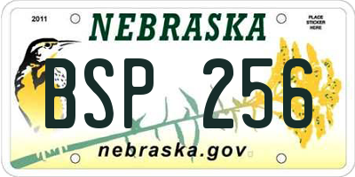 NE license plate BSP256