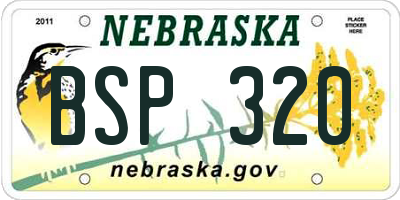 NE license plate BSP320