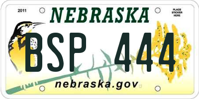 NE license plate BSP444