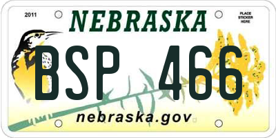 NE license plate BSP466
