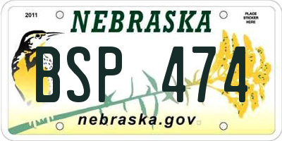 NE license plate BSP474