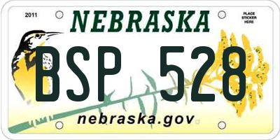 NE license plate BSP528