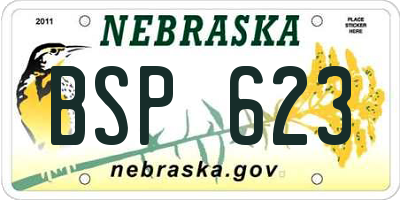 NE license plate BSP623