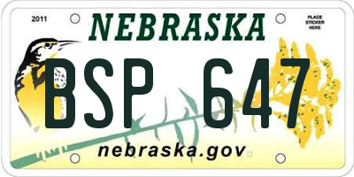 NE license plate BSP647