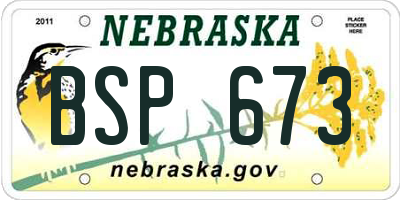 NE license plate BSP673