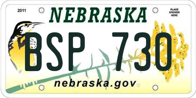 NE license plate BSP730