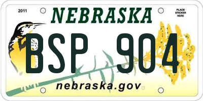 NE license plate BSP904