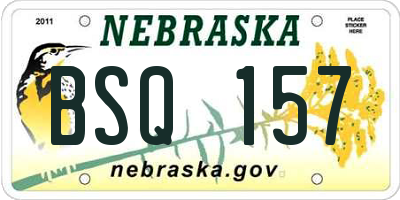 NE license plate BSQ157