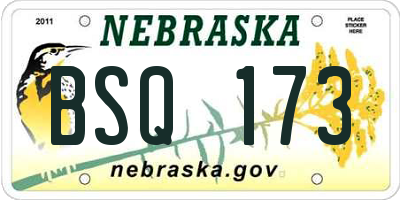 NE license plate BSQ173