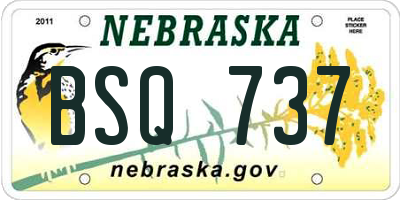 NE license plate BSQ737