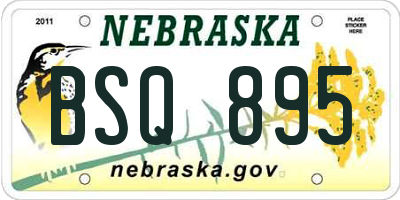 NE license plate BSQ895