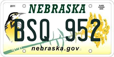 NE license plate BSQ952