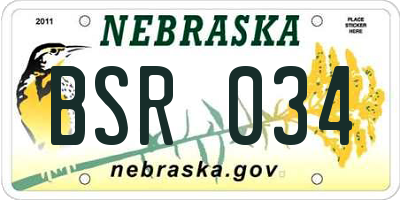NE license plate BSR034