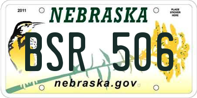 NE license plate BSR506