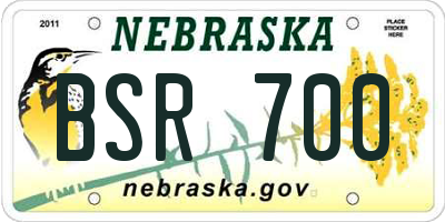NE license plate BSR700