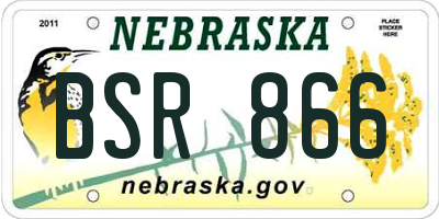 NE license plate BSR866