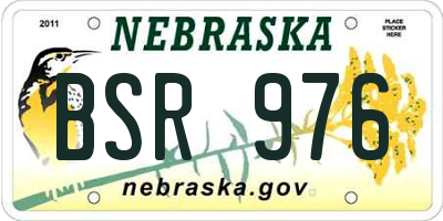 NE license plate BSR976