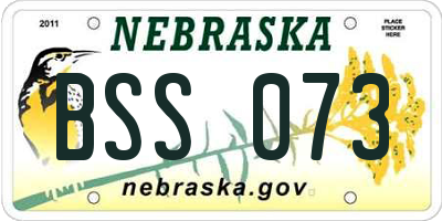 NE license plate BSS073