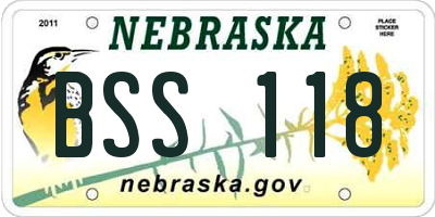 NE license plate BSS118