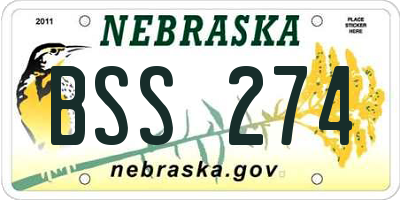 NE license plate BSS274