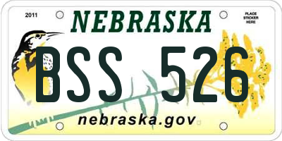 NE license plate BSS526
