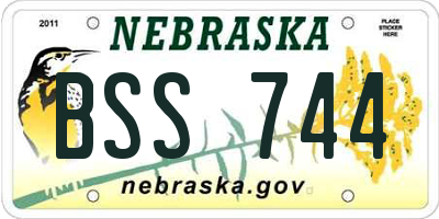 NE license plate BSS744
