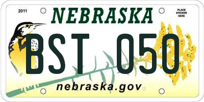 NE license plate BST050