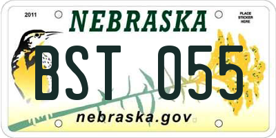 NE license plate BST055