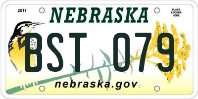 NE license plate BST079