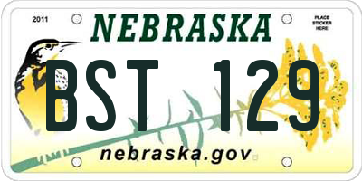 NE license plate BST129