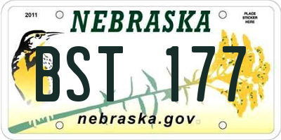 NE license plate BST177