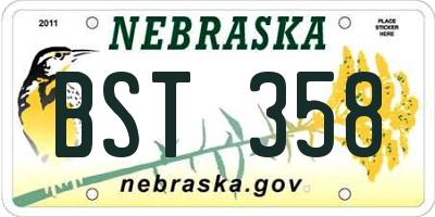 NE license plate BST358