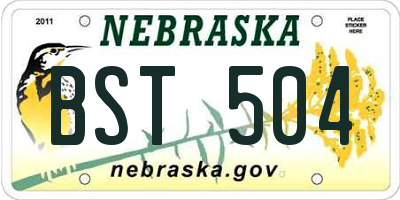 NE license plate BST504