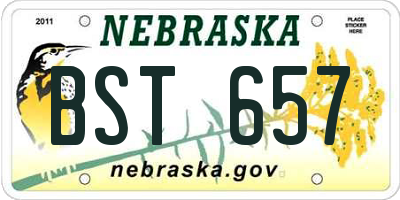 NE license plate BST657