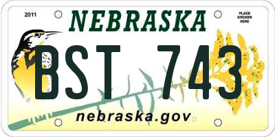 NE license plate BST743